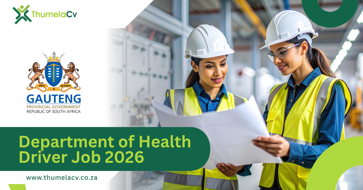 Department of Health Driver Job Opportunity 2026