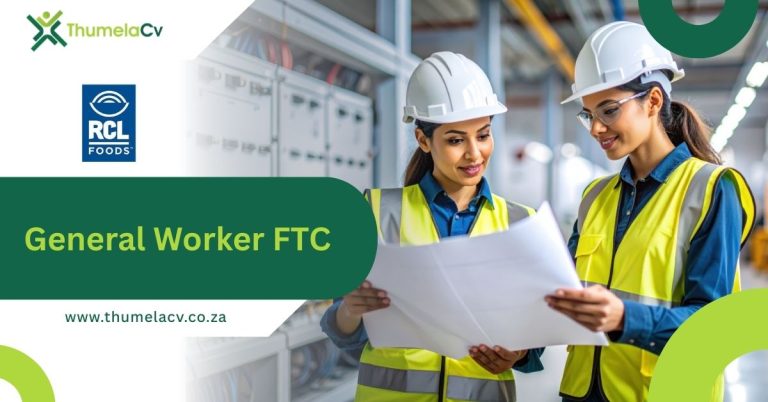 RCL FOODS General Worker FTC Job Opportunity in Pretoria West (2026)